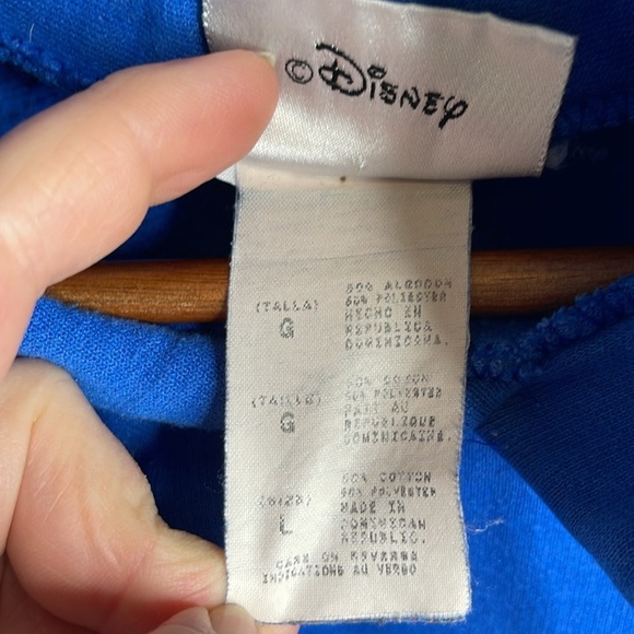 Disney World Mens Grumpy Graphic Royal Blue Hoodie Pull on Kangaroo Pocket L - Picture 9 of 12